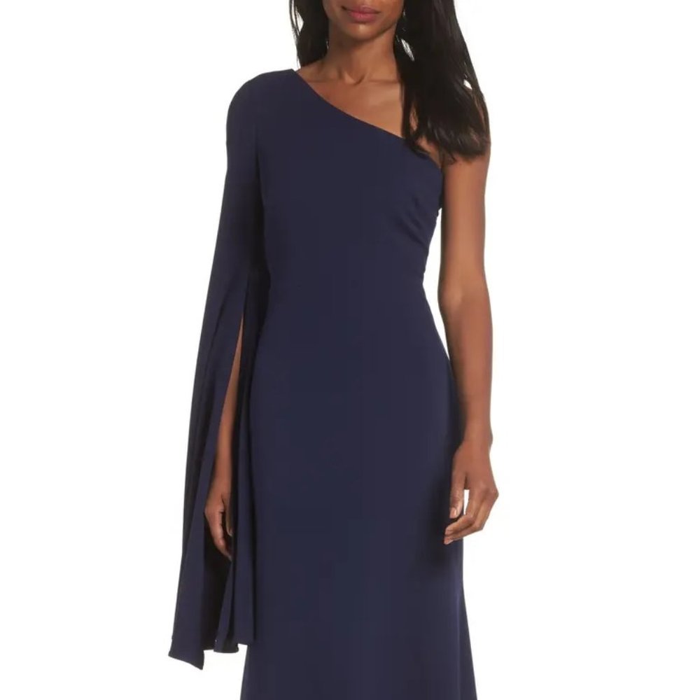 Vince Camuto One Shoulder Gown Navy Size 2